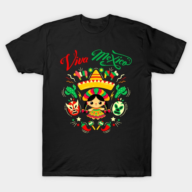 Viva Mexico Mexican Independences Day - I Love Mexico T-Shirt by JennyArtist